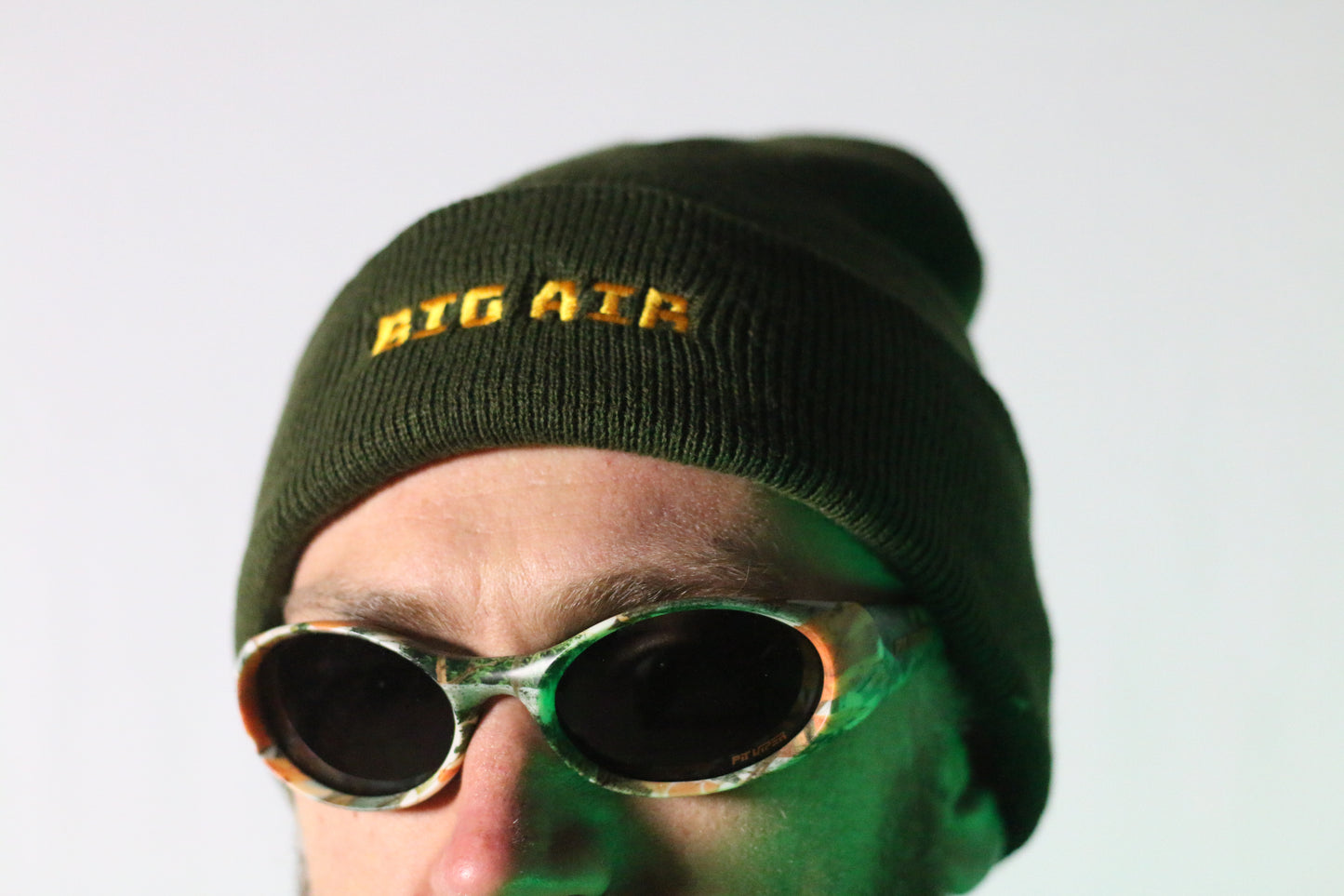 Big Air Gold Beanie In Green