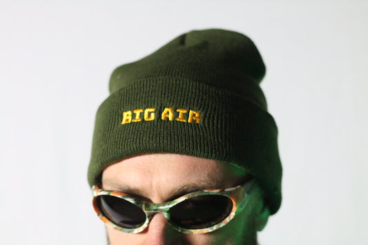 Big Air Gold Beanie In Green