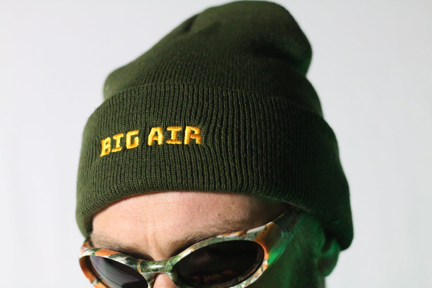 Big Air Gold Beanie In Green