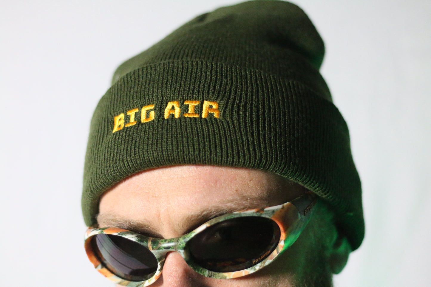 Big Air Gold Beanie In Green